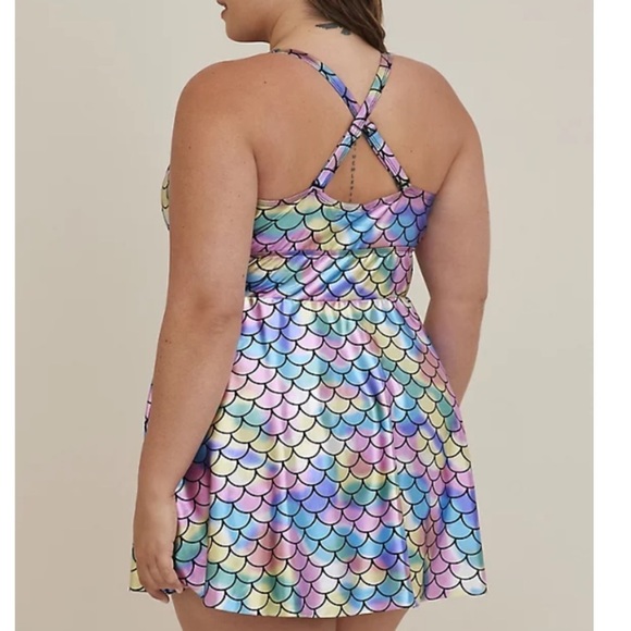 TORRID NWT MID LENGTH SWIM DRESS - MERMAID - Picture 3 of 5